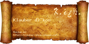 Klauber Ákos névjegykártya